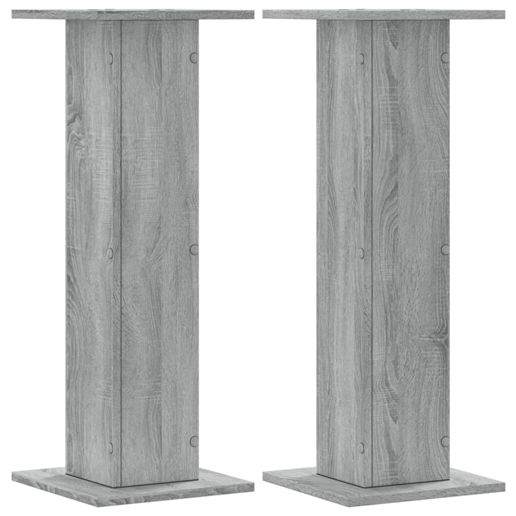 Suportes de colunas 2 pcs derivados de madeira cinzento sonoma
