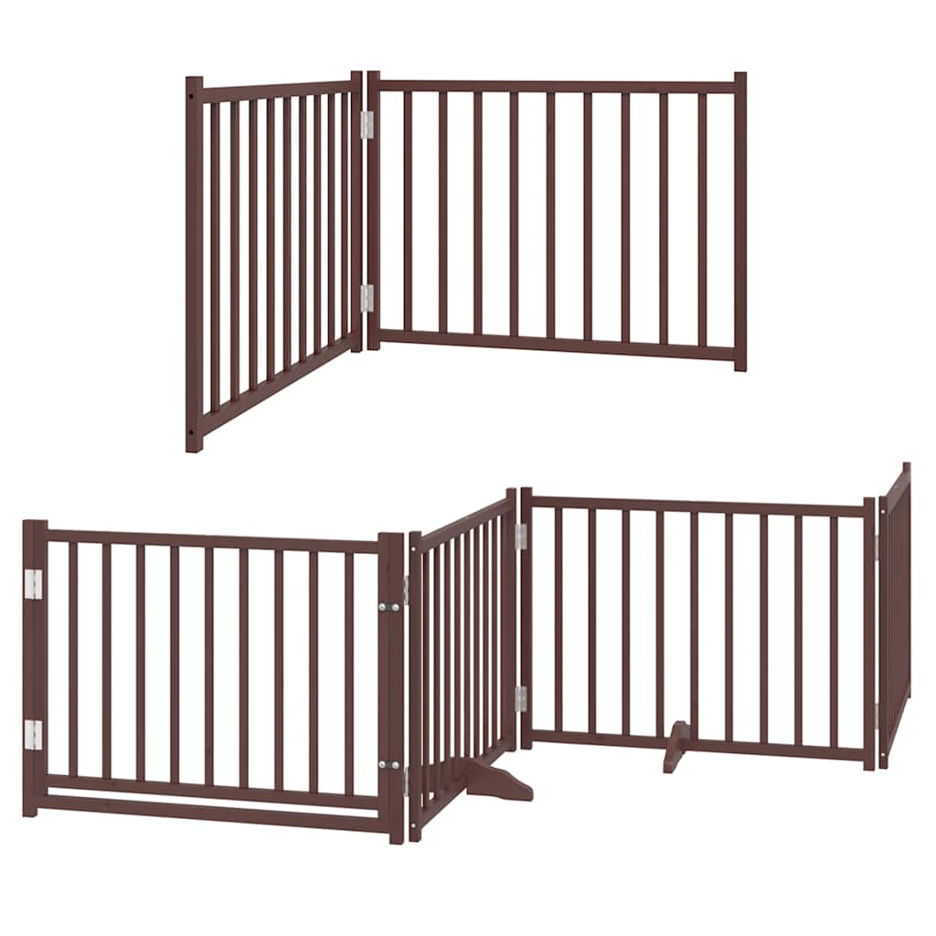 Portão cães c/ porta dobrável 10 painéis 800 cm álamo castanho
