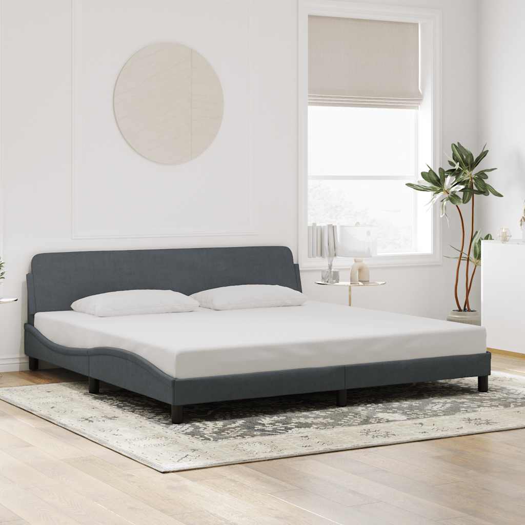 Estrutura de cama dover 200x200 cm veludo cinzento-escuro
