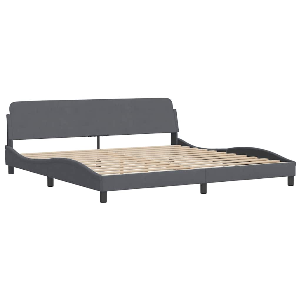 Estrutura de cama dover 200x200 cm veludo cinzento-escuro