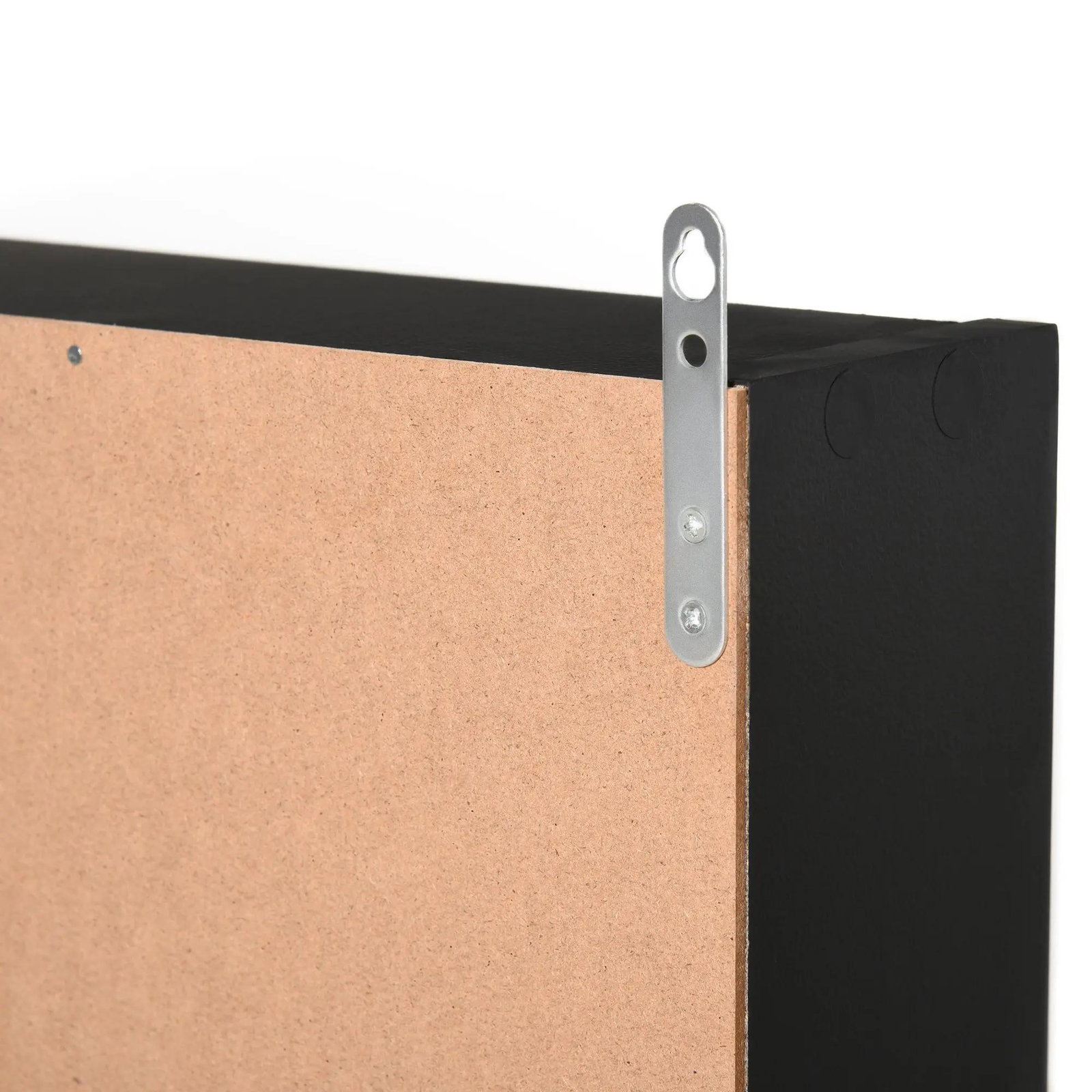 Vitrine de parede de madeira com prateleiras ajustáveis e 2 portas corredeiras de vidro para coleções perfumes bonecos de decoração 80x9,5x60cm preto