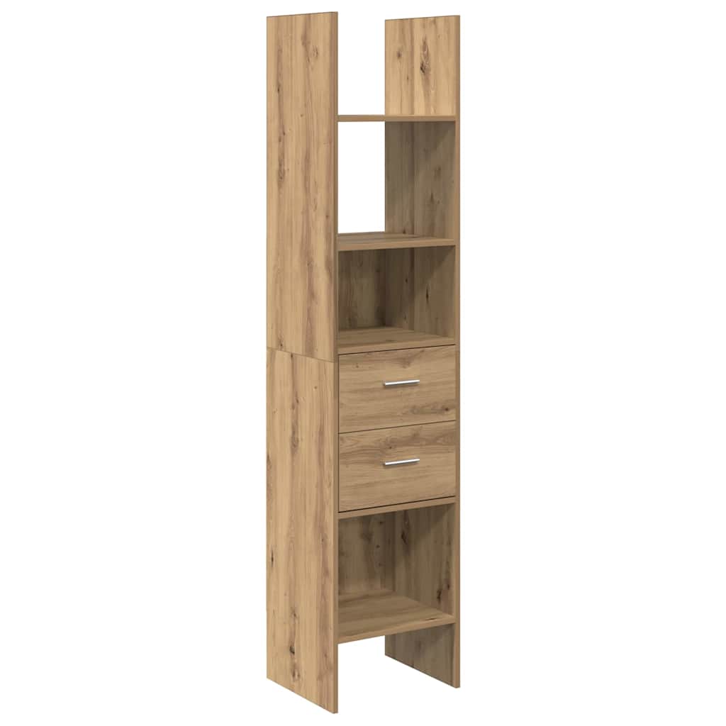 Gabinete de livros 2 níveis 40 x 35 x 180 cm carvalho artisiano