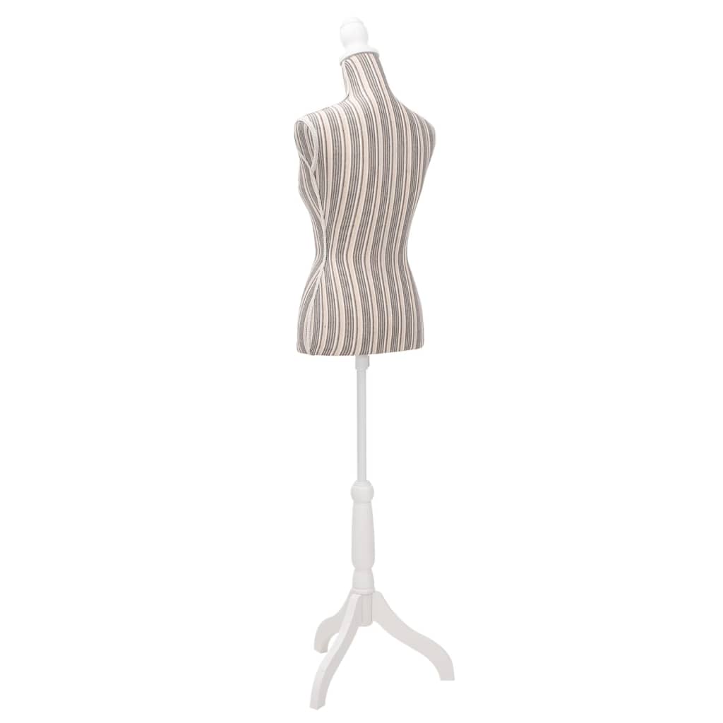 Busto manequim de senhora linho com riscas