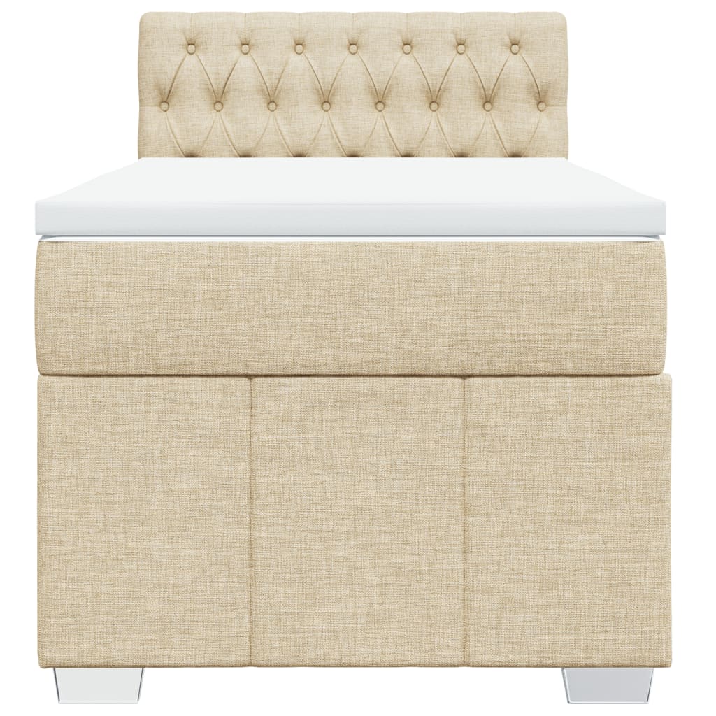 Cama com molas/colchão 90x200 cm tecido cor crème