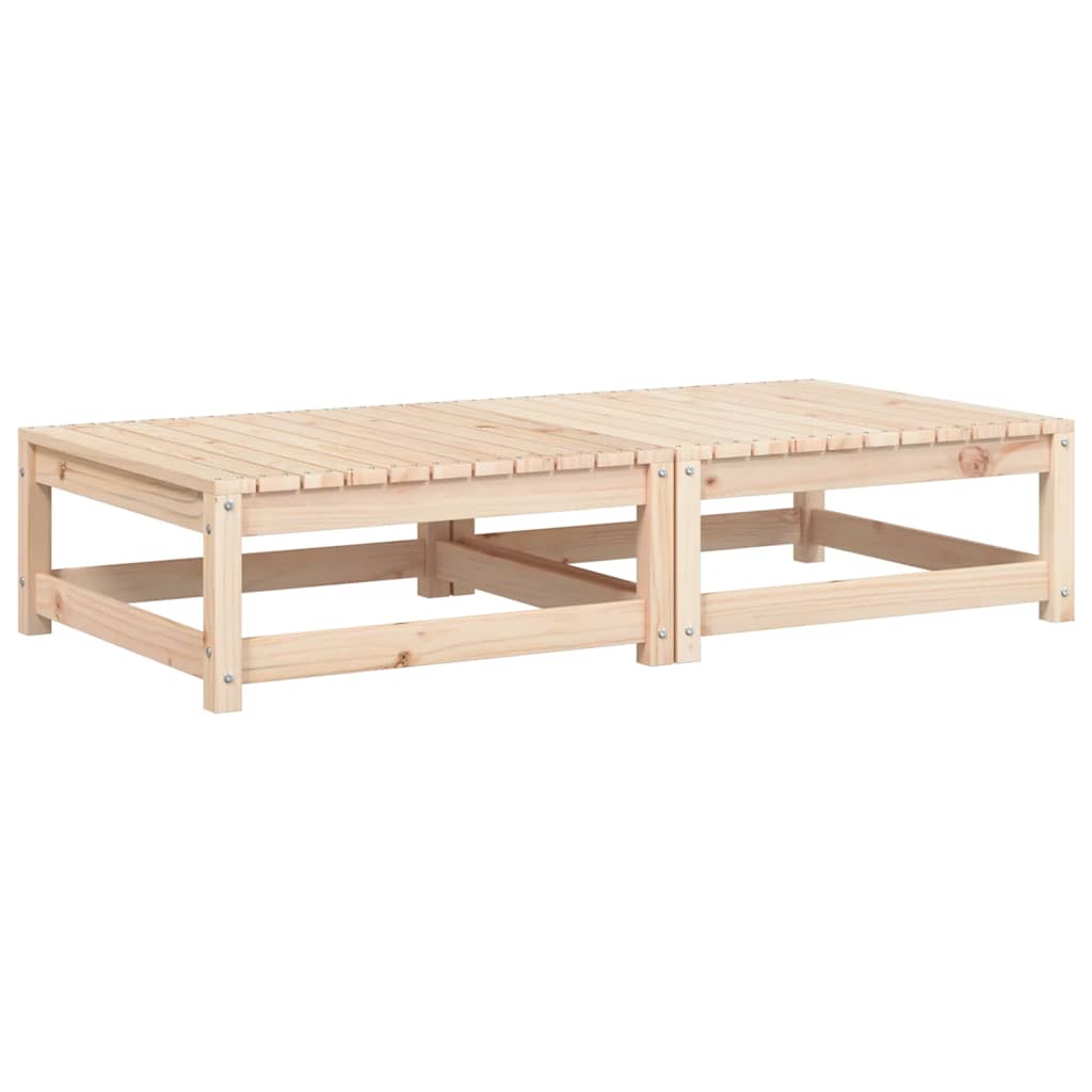 Apoio de pés p/ jardim c/ almofadões 2 pcs pinho maciço