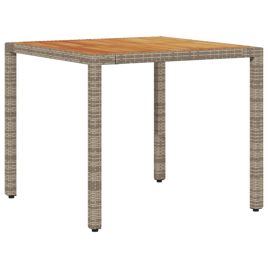 5 Pcs conjunto jantar jardim c/ almofadões vime PE/acácia cinza