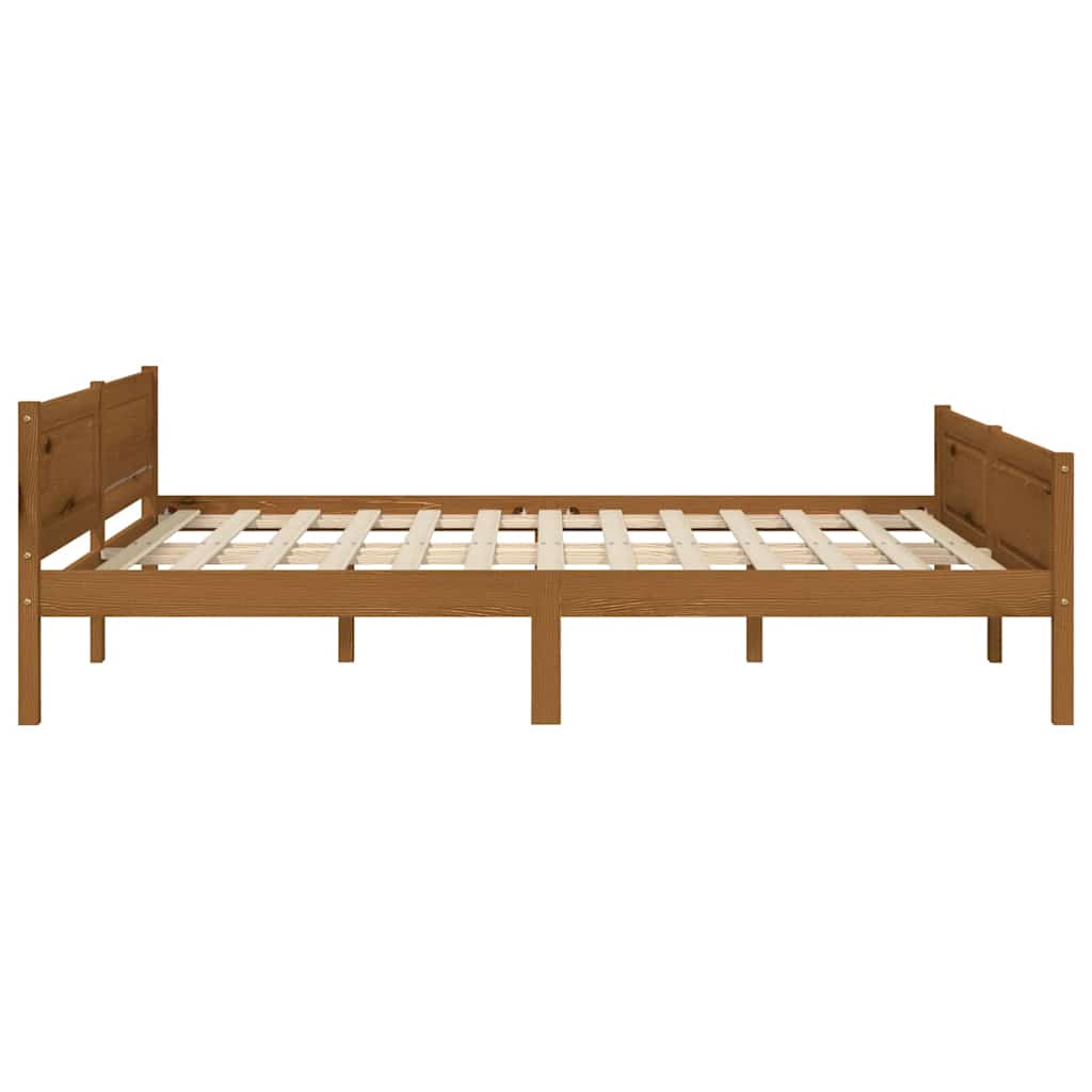 Estrutura de cama 140x200 cm pinho maciço castanho mel