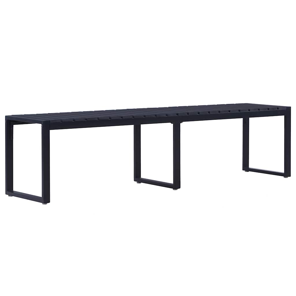 Banco de jardim 180 cm placa de ps preto