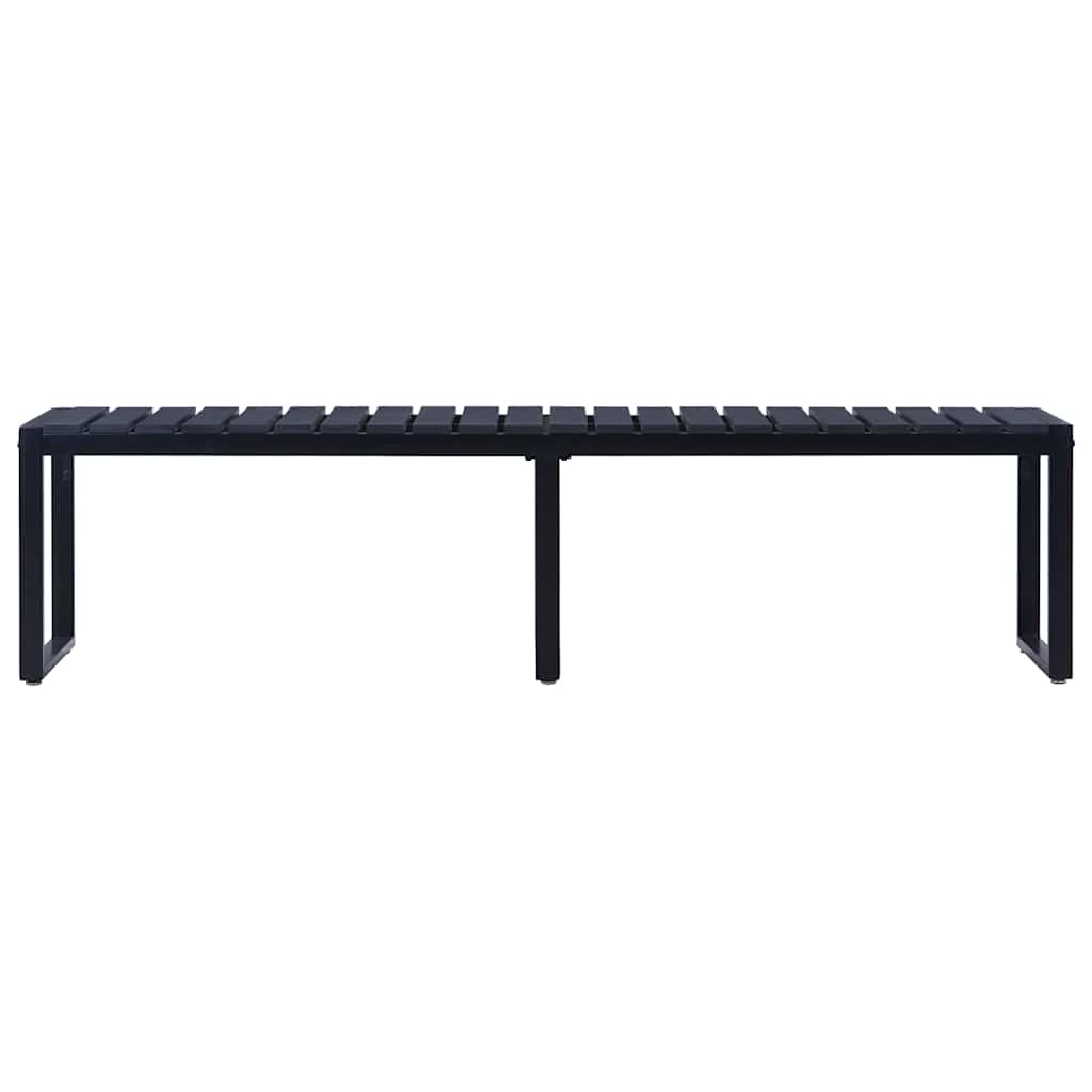 Banco de jardim 180 cm placa de ps preto
