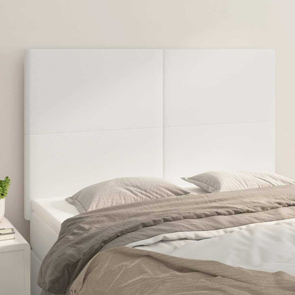 Cabeceira branca 144x5x118/128 cm couro sintético