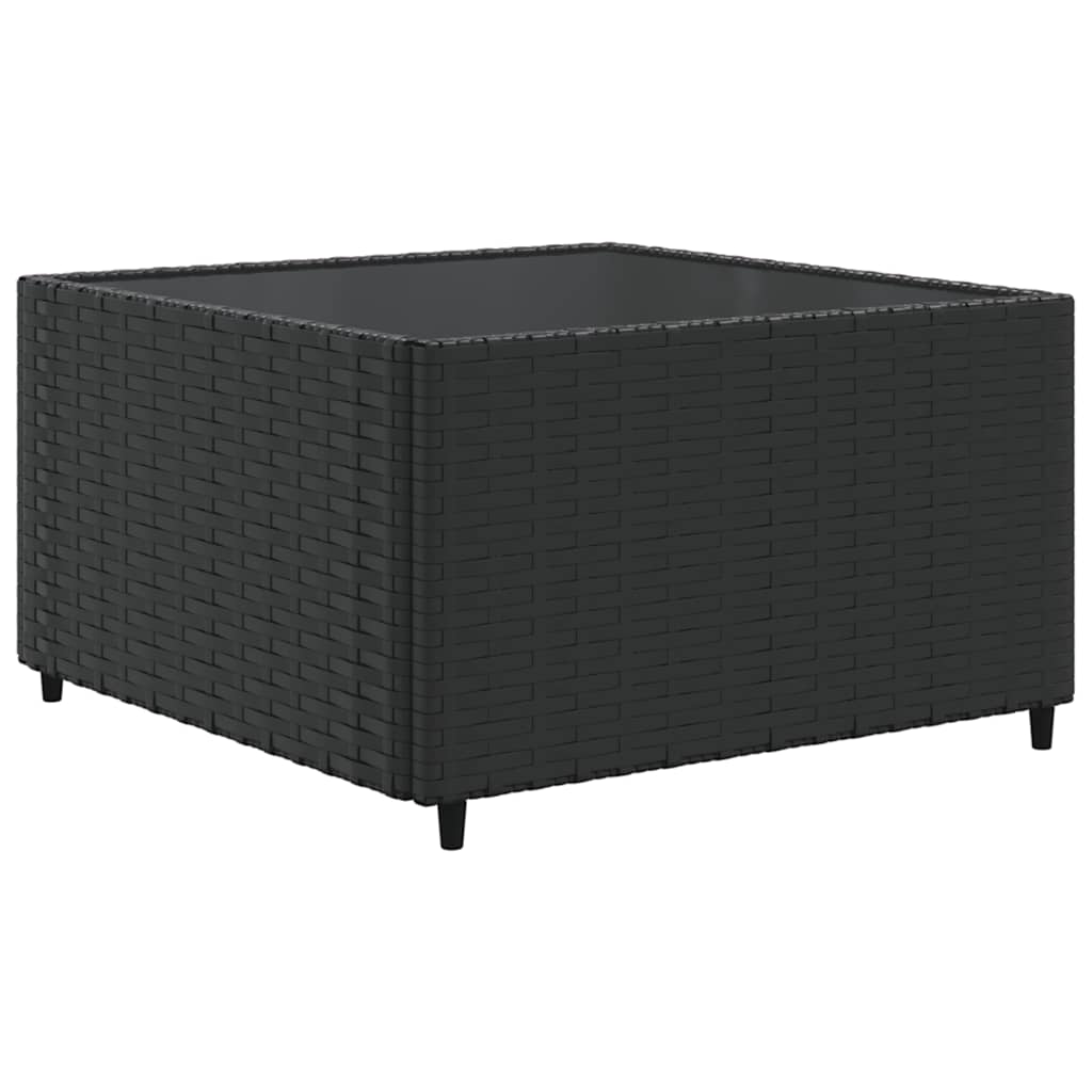 6 Pcs conjunto lounge de jardim c/ almofadões vime PE preto