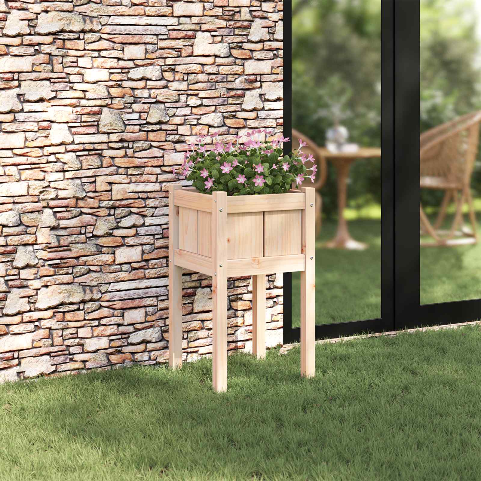 Vaso de jardim natura 40 x 40 x 70 cm
