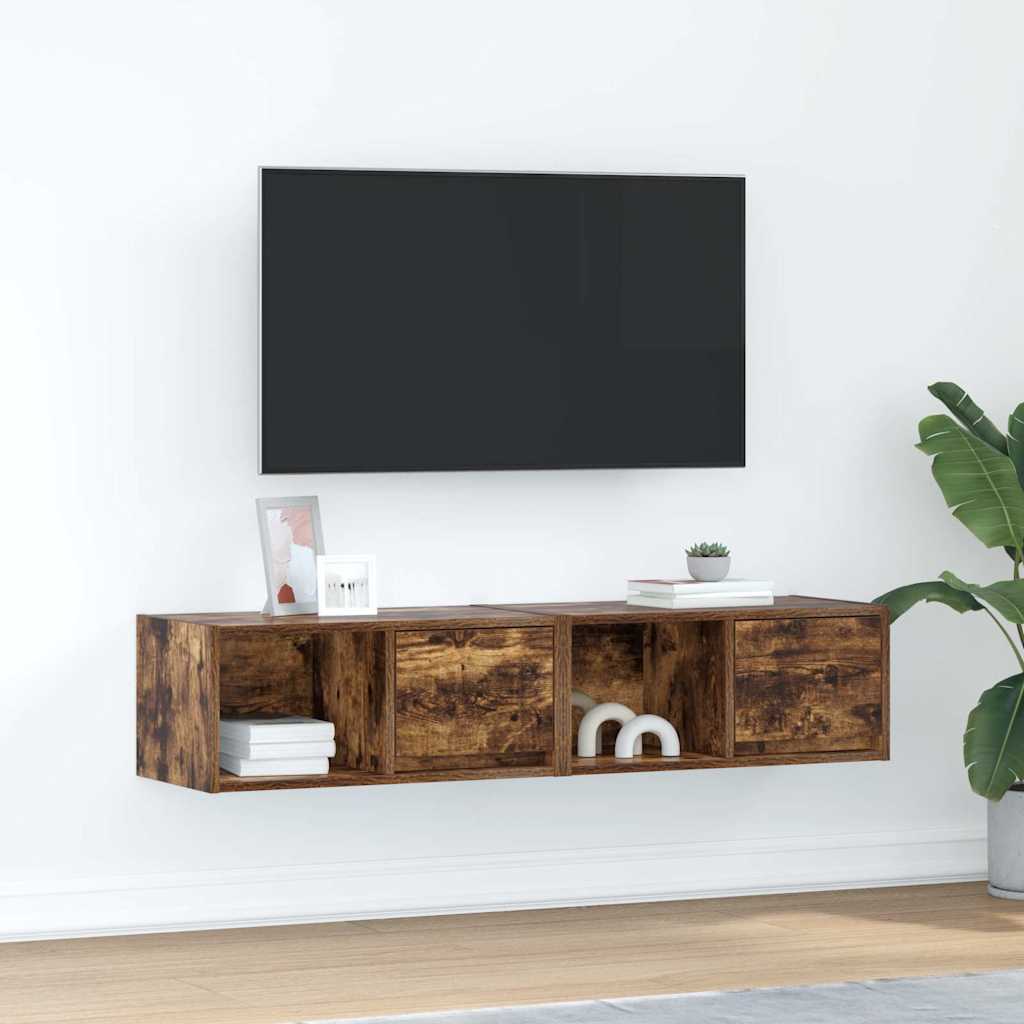 Móveis de TV 2pcs 60x31x25,5cm deriv. madeira carvalho fumado