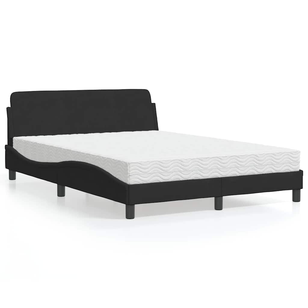 Cama com colchão dover 120x200 cm veludo preto