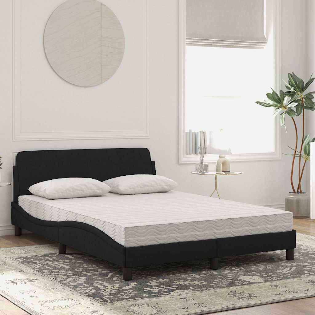 Cama com colchão dover 120x200 cm veludo preto