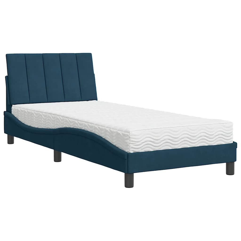 Cama com colchão hanko 80x200 cm veludo azul