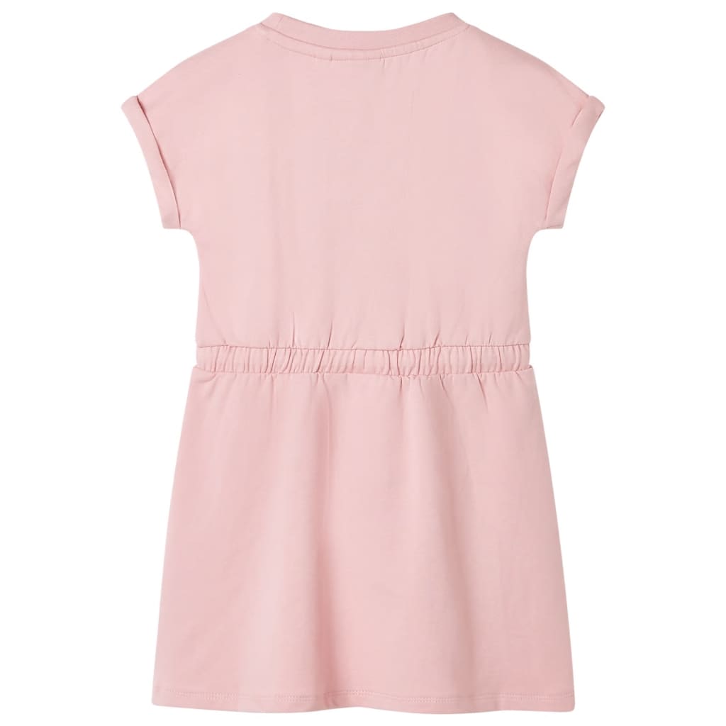 Vestido de criança com cordão rosa-claro 128