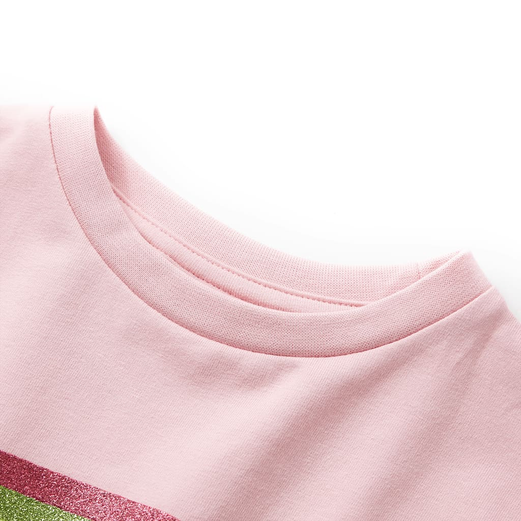 Vestido de criança com cordão rosa-claro 128