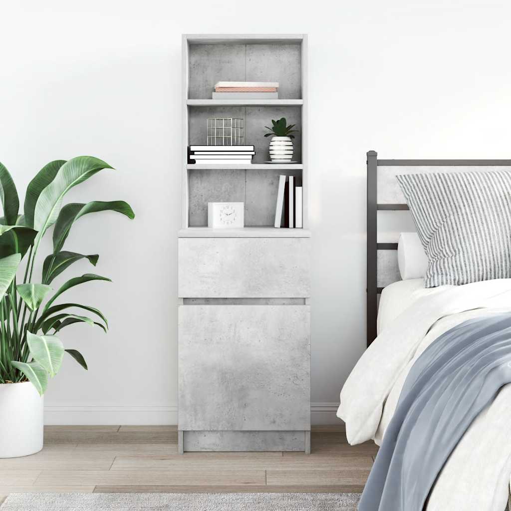 Mesa cabeceira 39x35x125 cm derivados de madeira cinza cimento