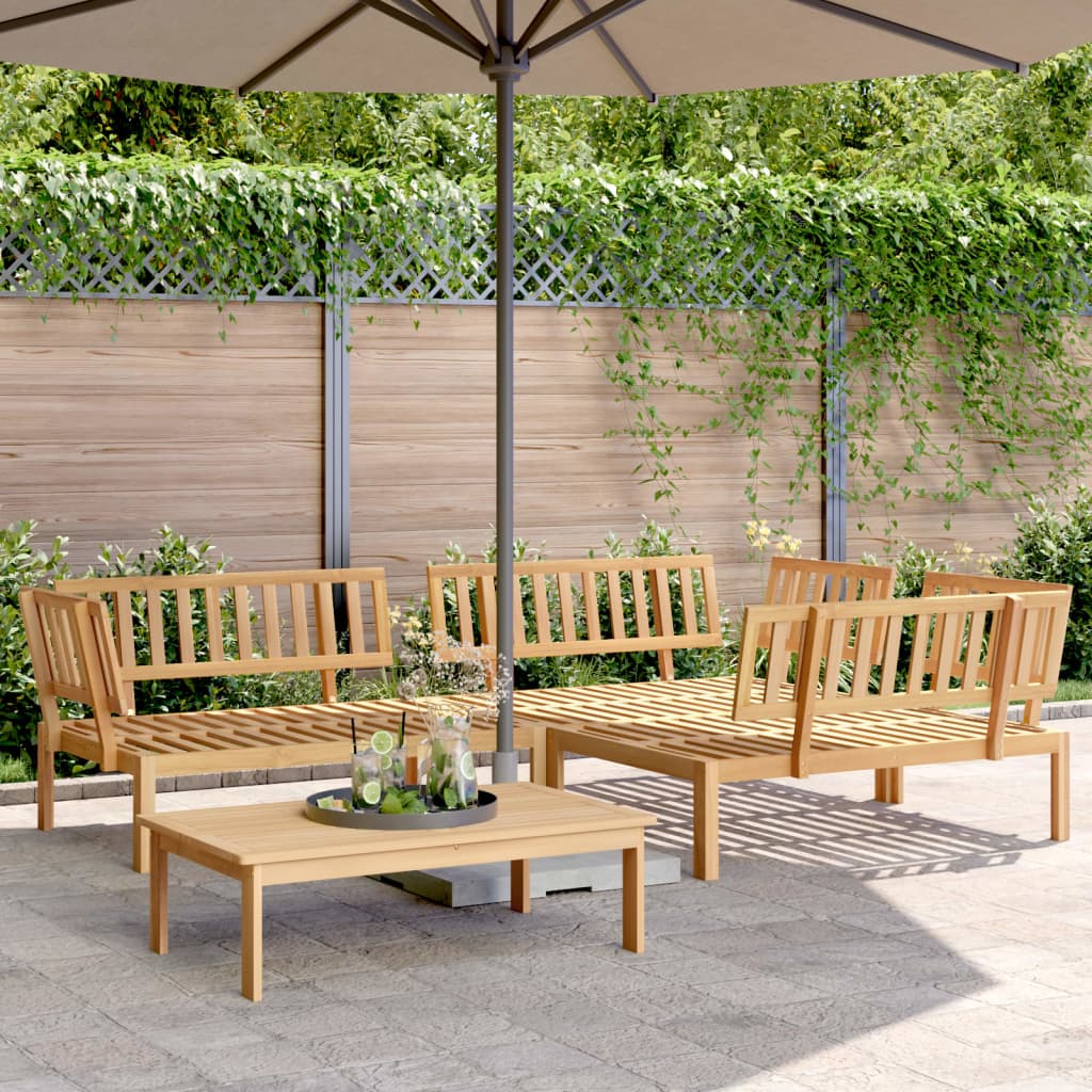 4 Pcs conjunto de móveis de paletes p/ jardim acácia maciça