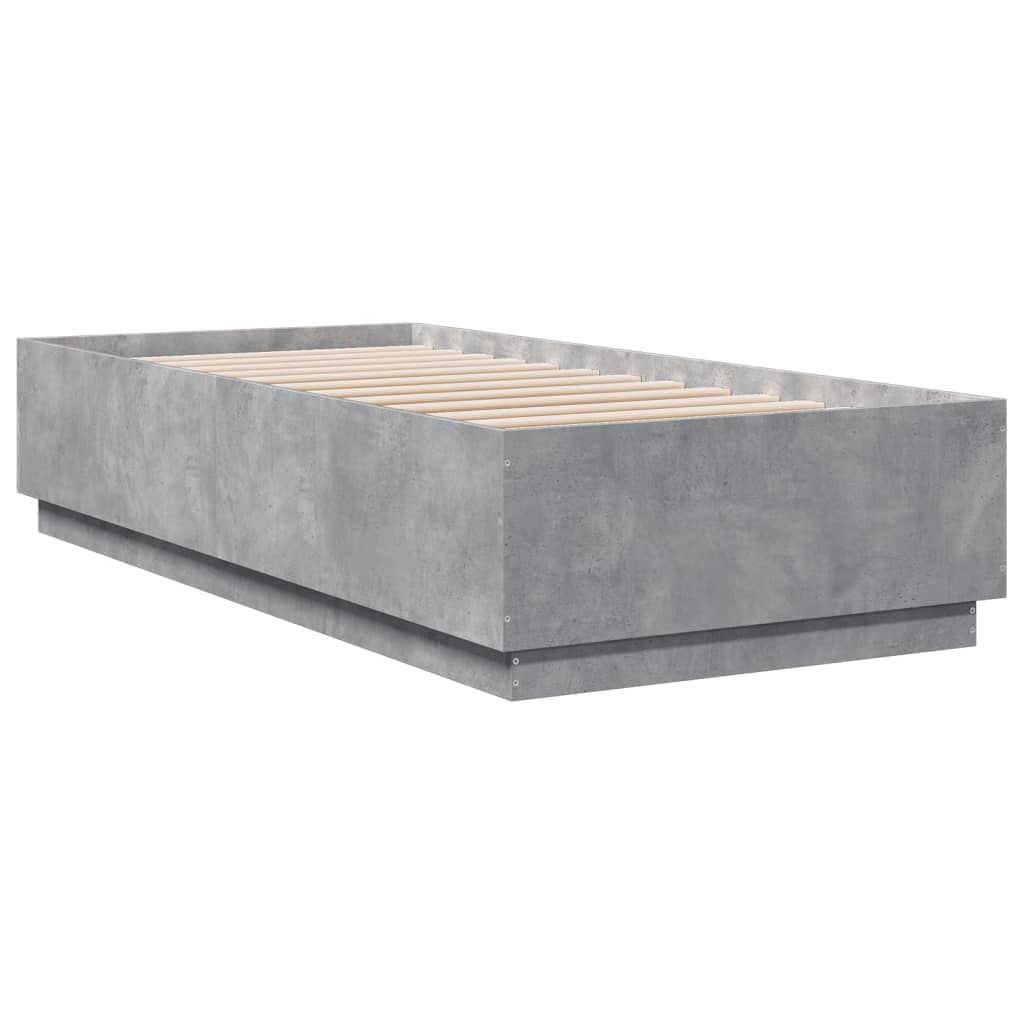 Estrutura de cama 90x200 cm derivados de madeira cinza sonoma