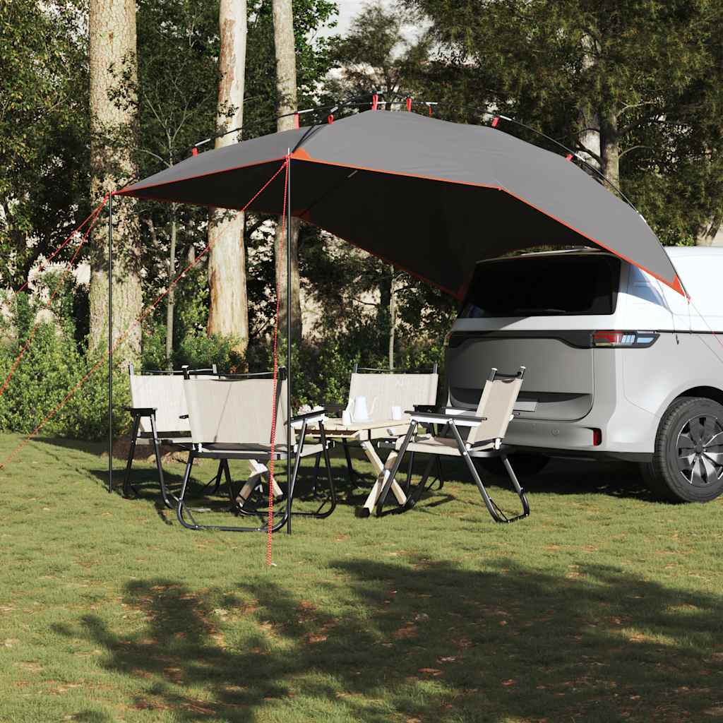 Tenda de carro impermeável cinzento e laranja