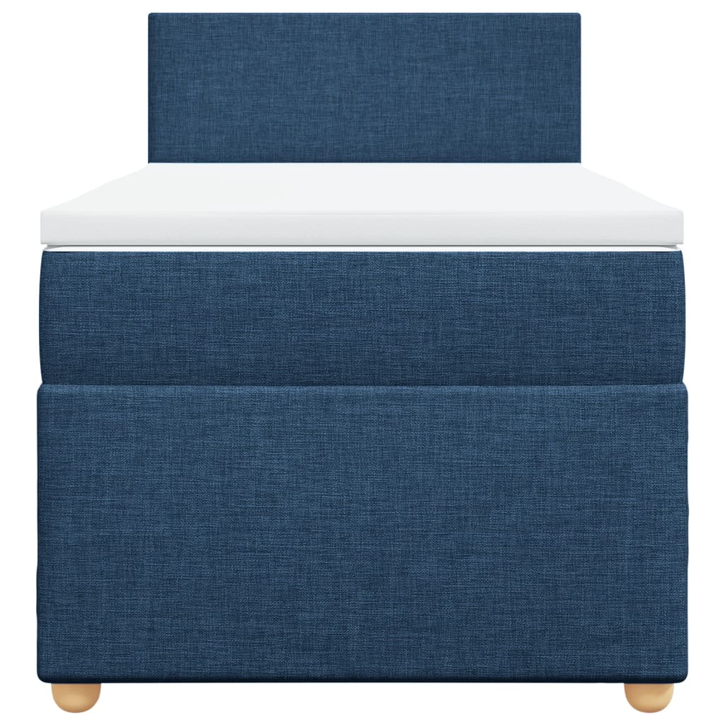 Cama com molas/colchão 80x200 cm tecido azul