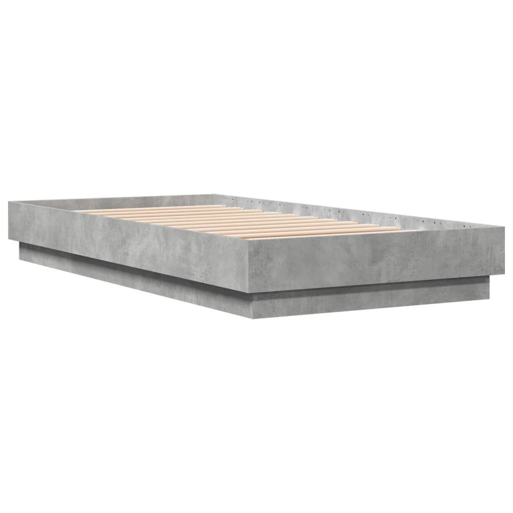 Estrutura de cama 75x190 cm derivados de madeira cinza cimento