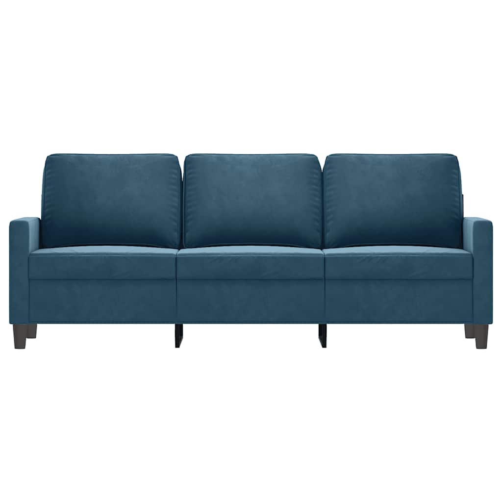 Sofá de 3 lugares 180 cm veludo azul