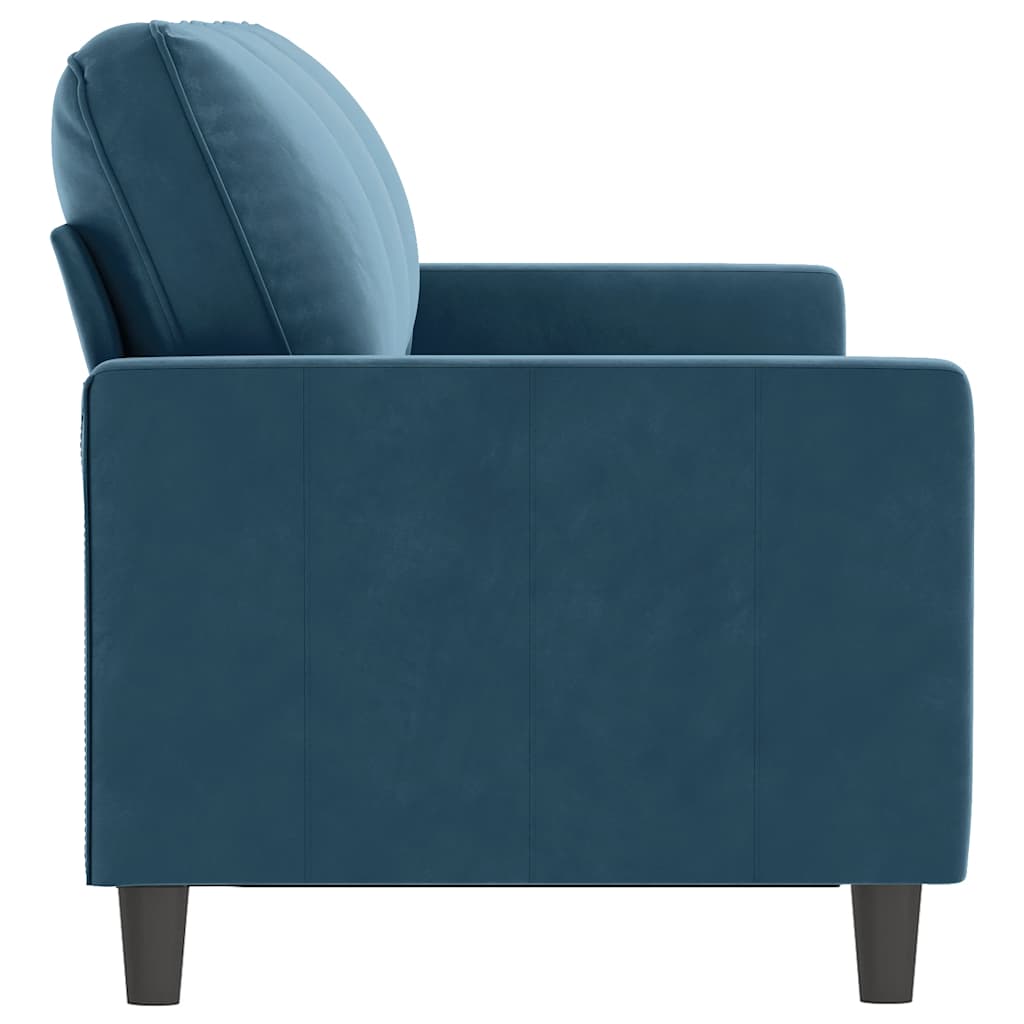 Sofá de 3 lugares 180 cm veludo azul