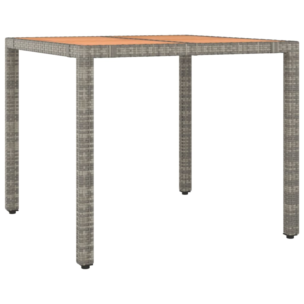 3 Pcs conjunto bistrô com almofadões vime PE cinza