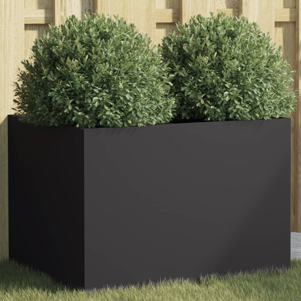 Vaso/floreira 62x47x46 cm aço preto