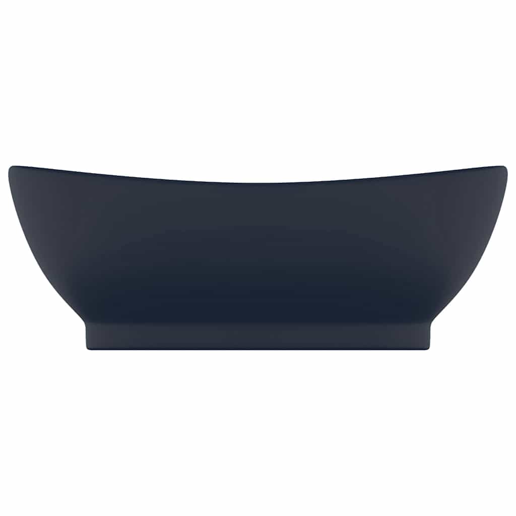 Lavatório luxuoso oval 58,5x39 cm cerâmica azul-escuro mate