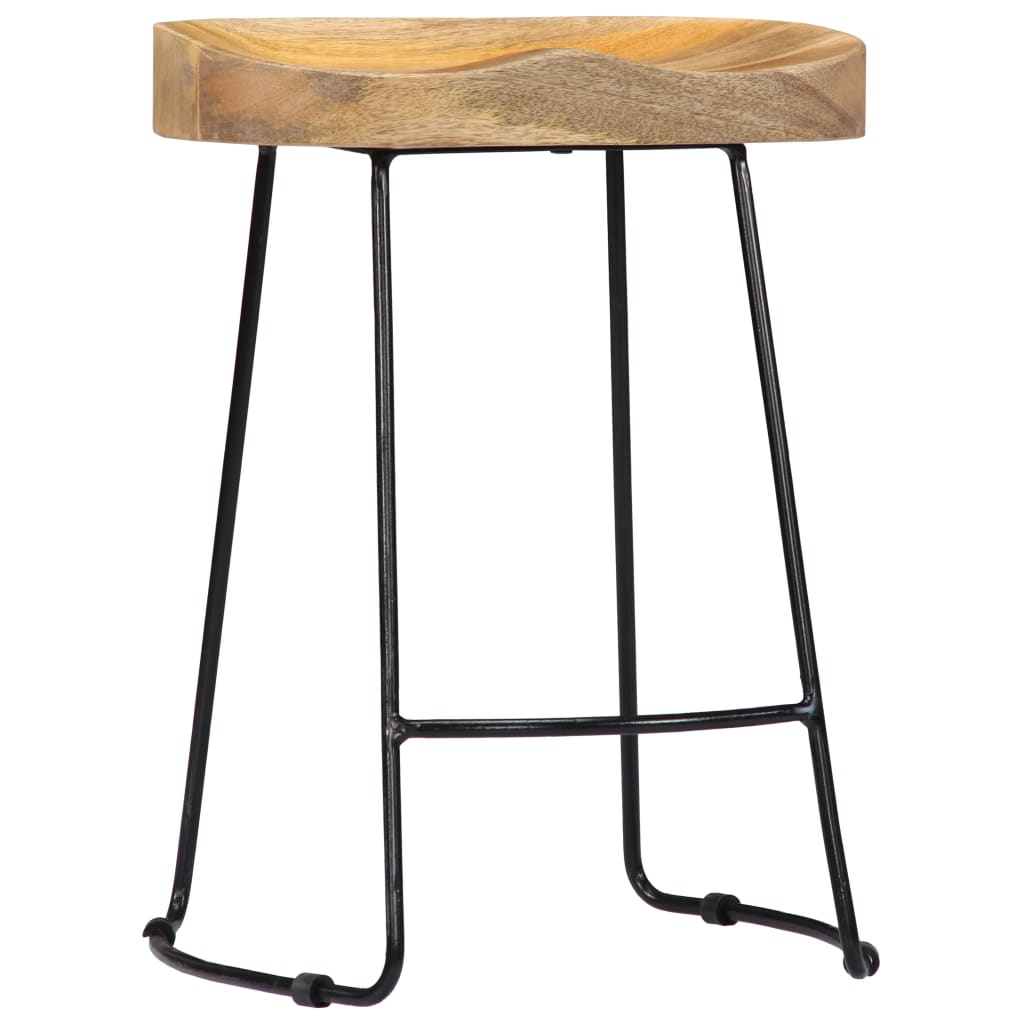 Bancos de bar gavin 2 pcs madeira mangueira maciça