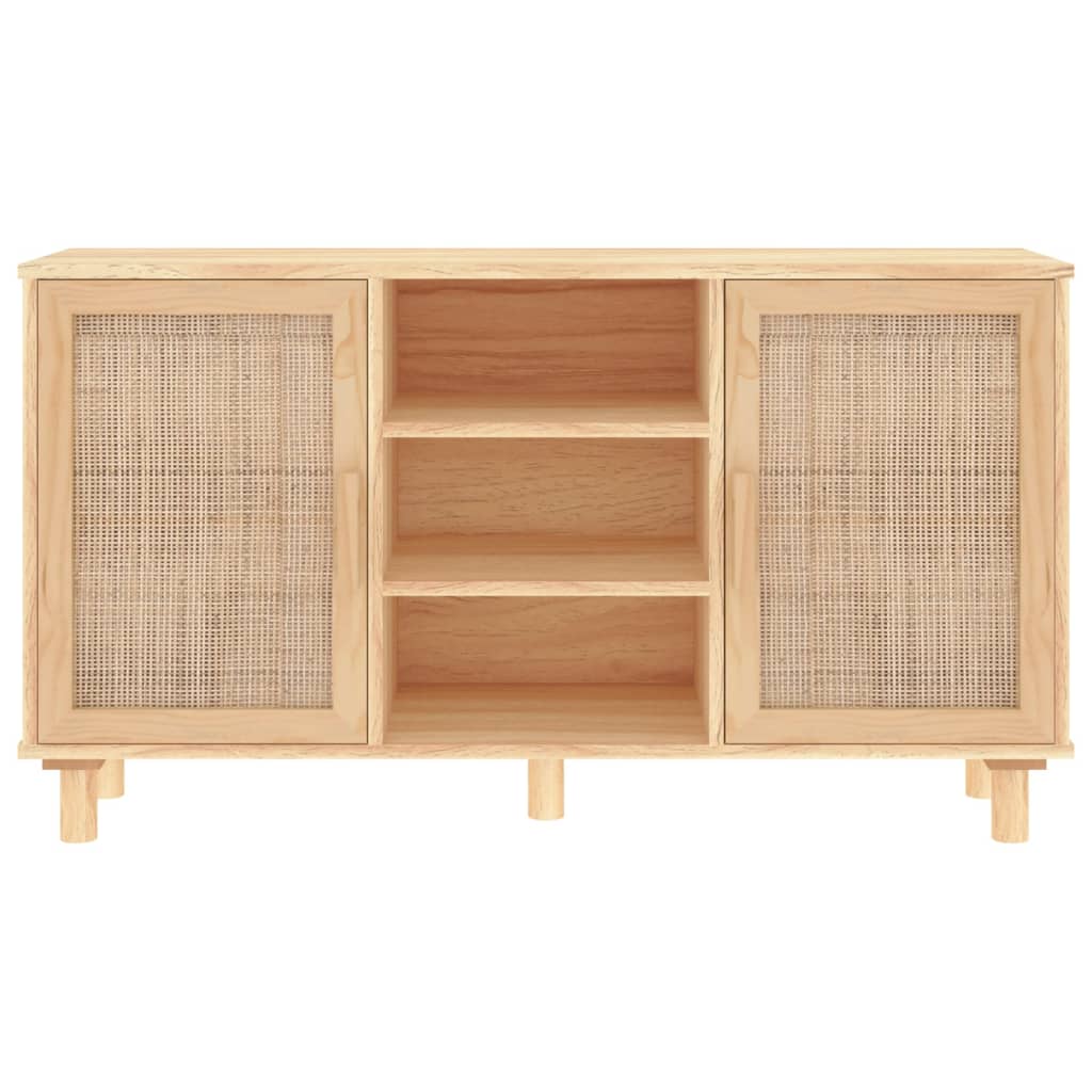 Aparador 105x30x60 cm pinho maciço/vime natural castanho