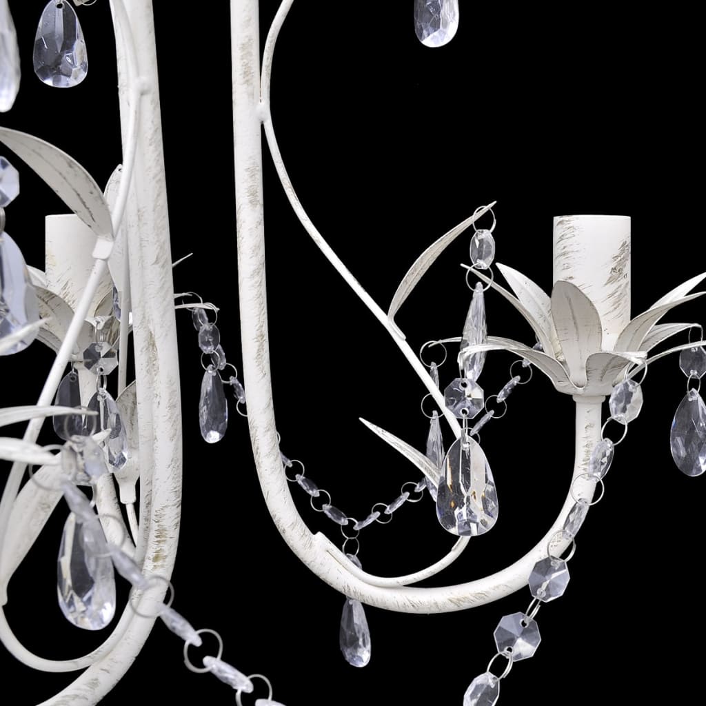 Lustres de teto com contas de cristal 4 pcs branco elegante