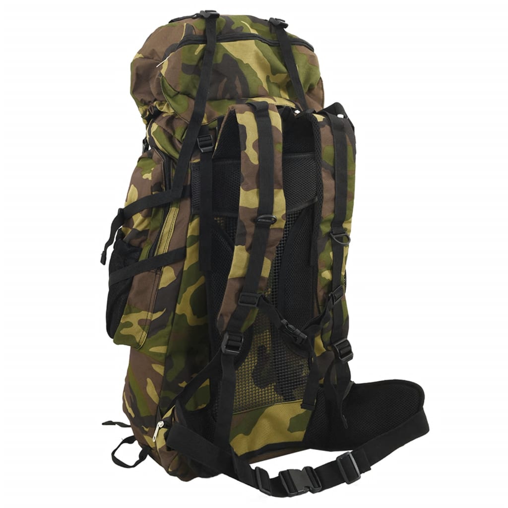Mochila para caminhadas 100 l tecido oxford camuflagem verde