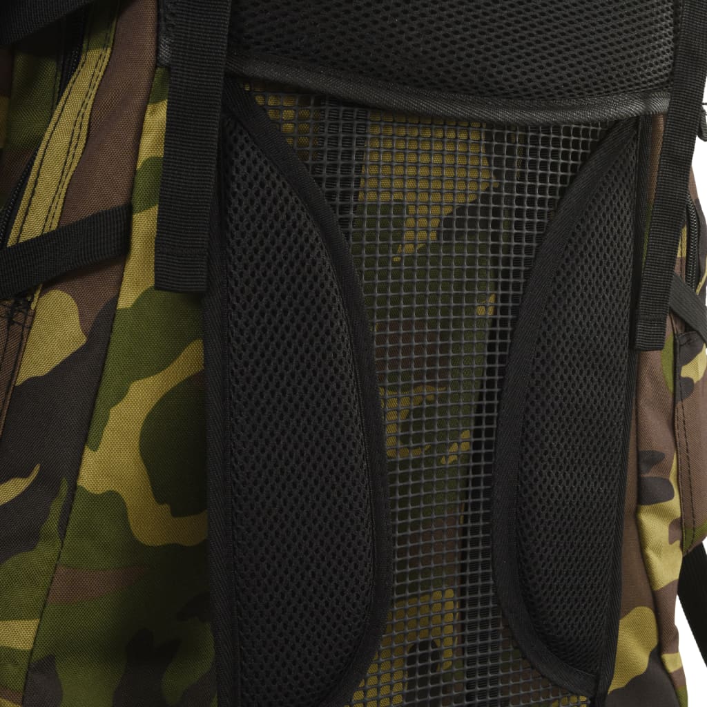 Mochila para caminhadas 100 l tecido oxford camuflagem verde