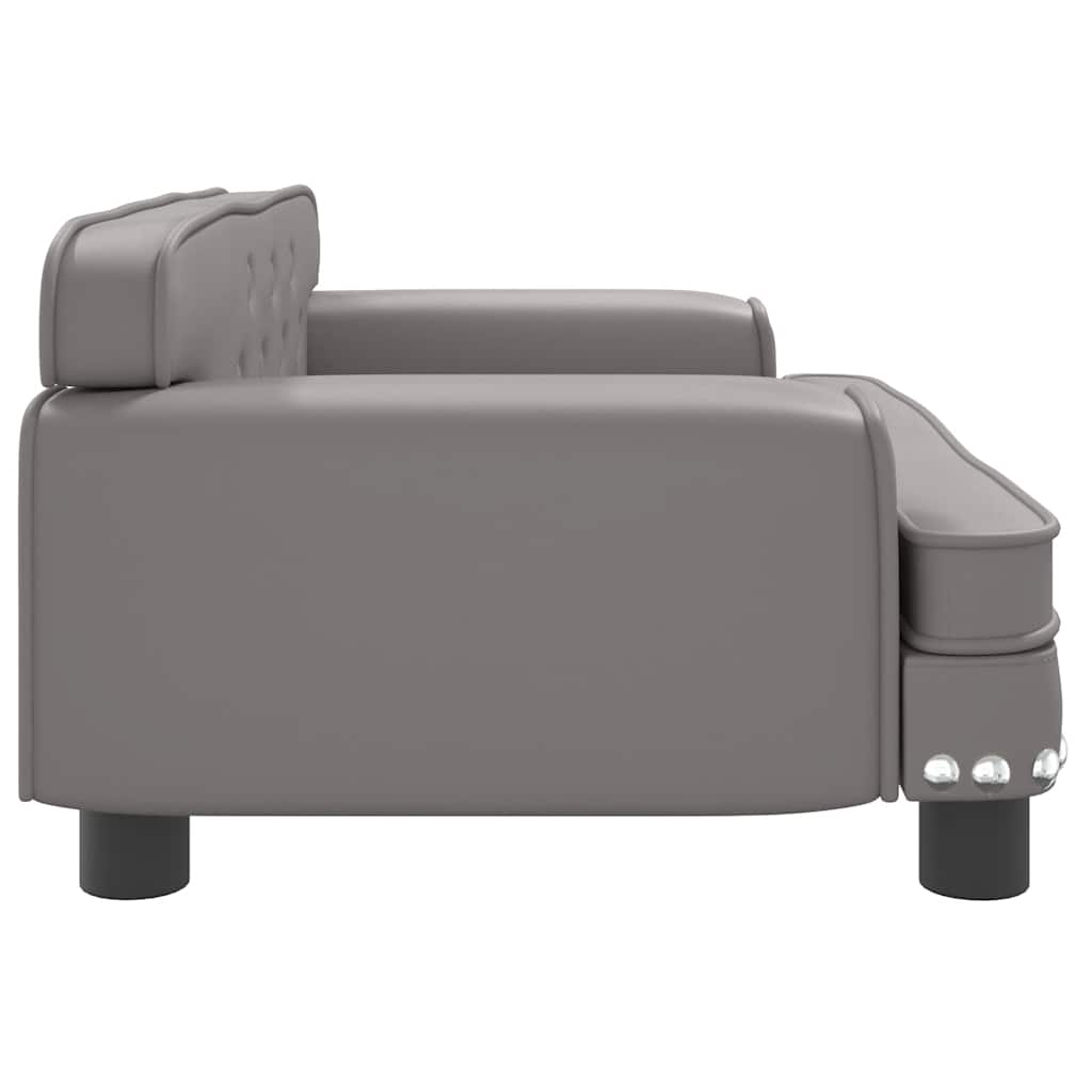 Sofá infantil 70x45x30 cm couro artificial cinzento