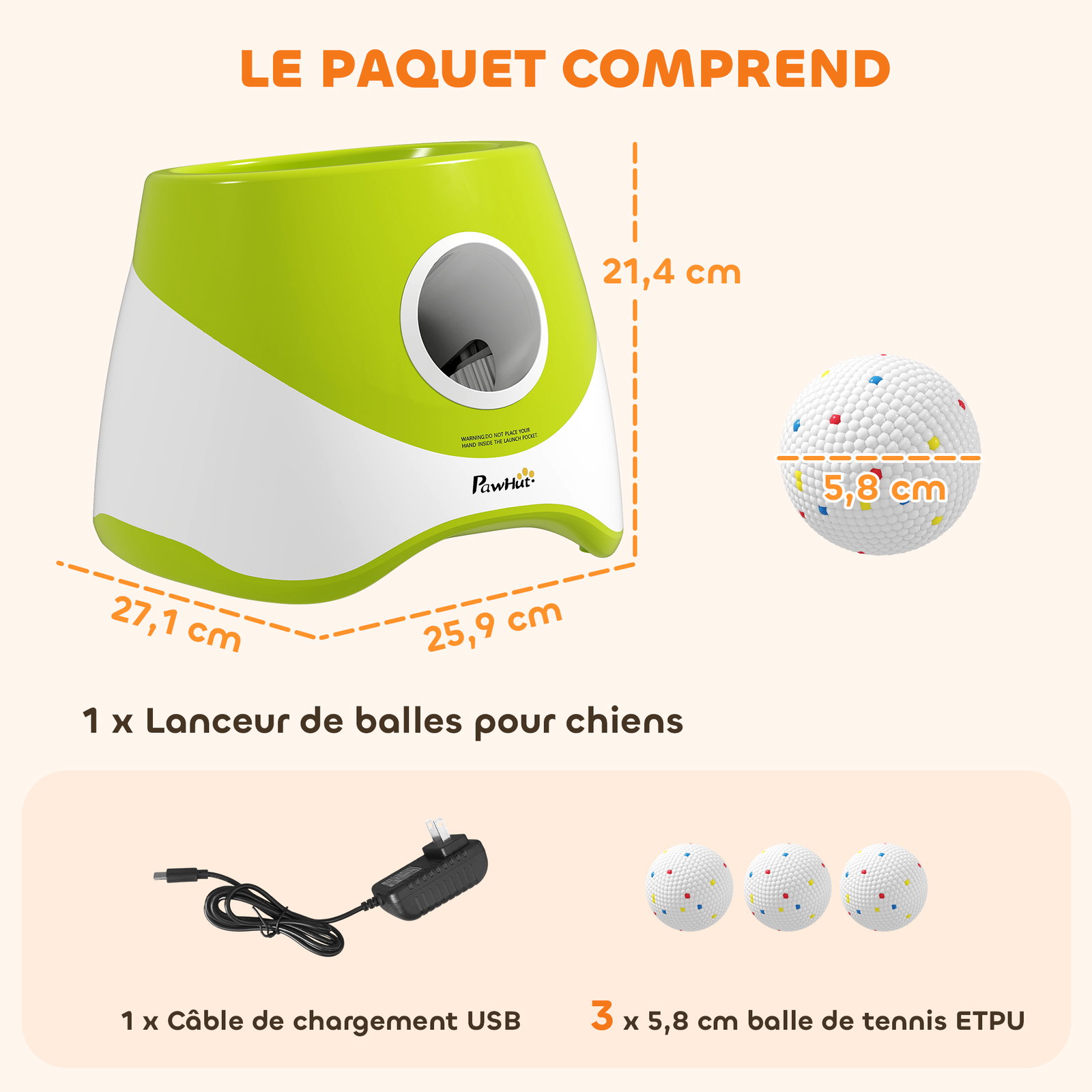 Lançador automático de bolas com 5 bolas em etpu, 3 ajustes de distância (6 m/10 m/14 m), interior e exterior, verde