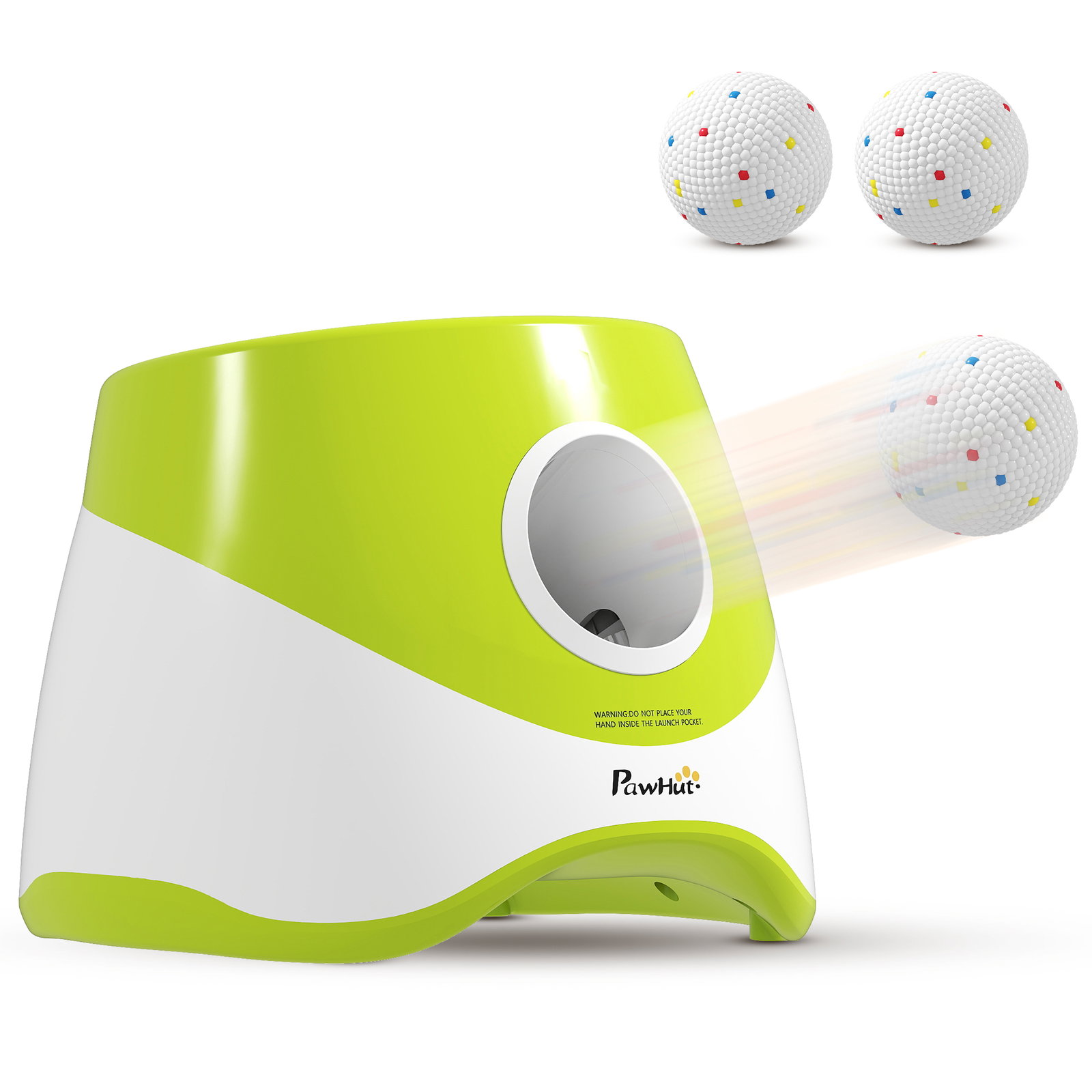 Lançador automático de bolas com 5 bolas em etpu, 3 ajustes de distância (6 m/10 m/14 m), interior e exterior, verde