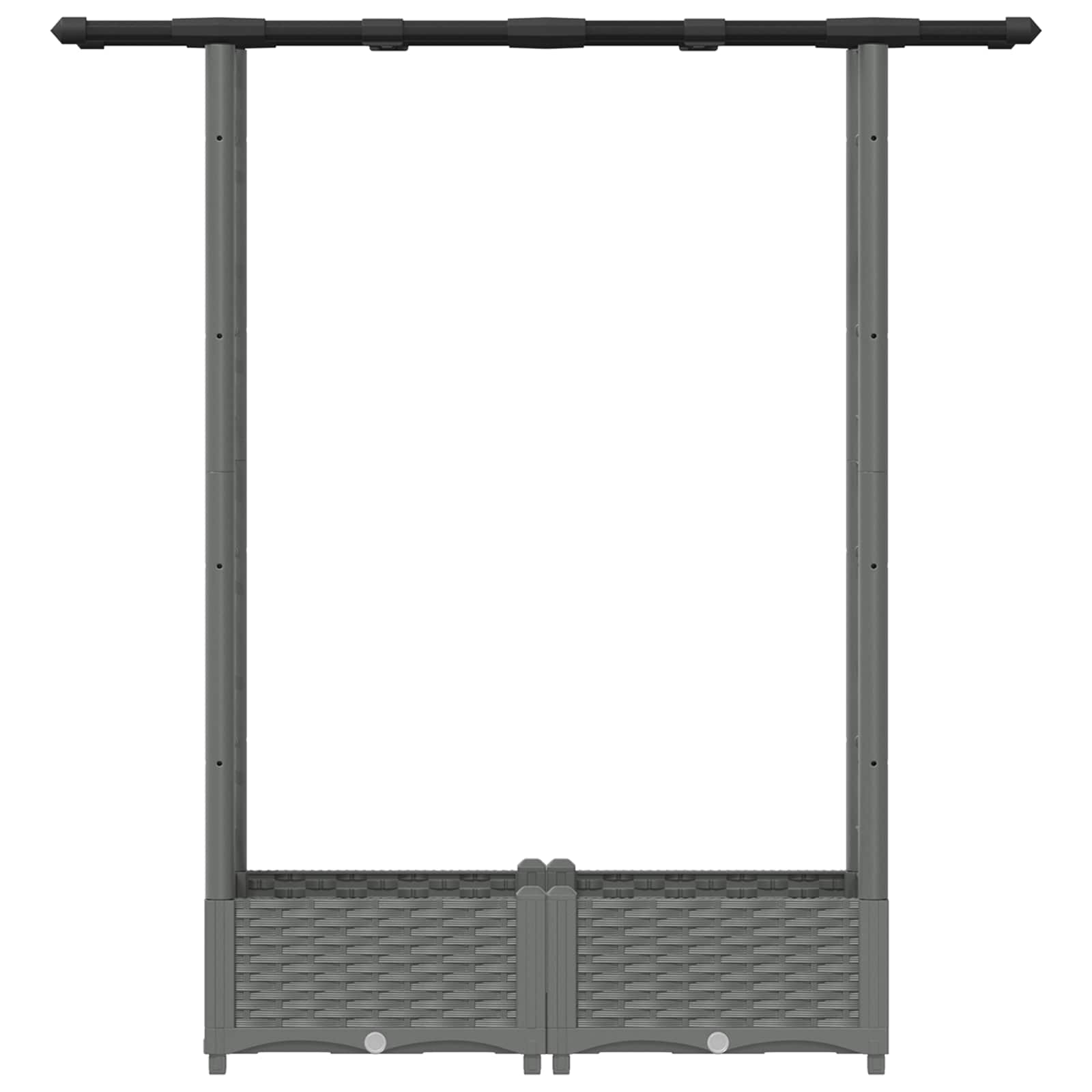 Cama elevada com treliça e telhado cinzento-claro PP