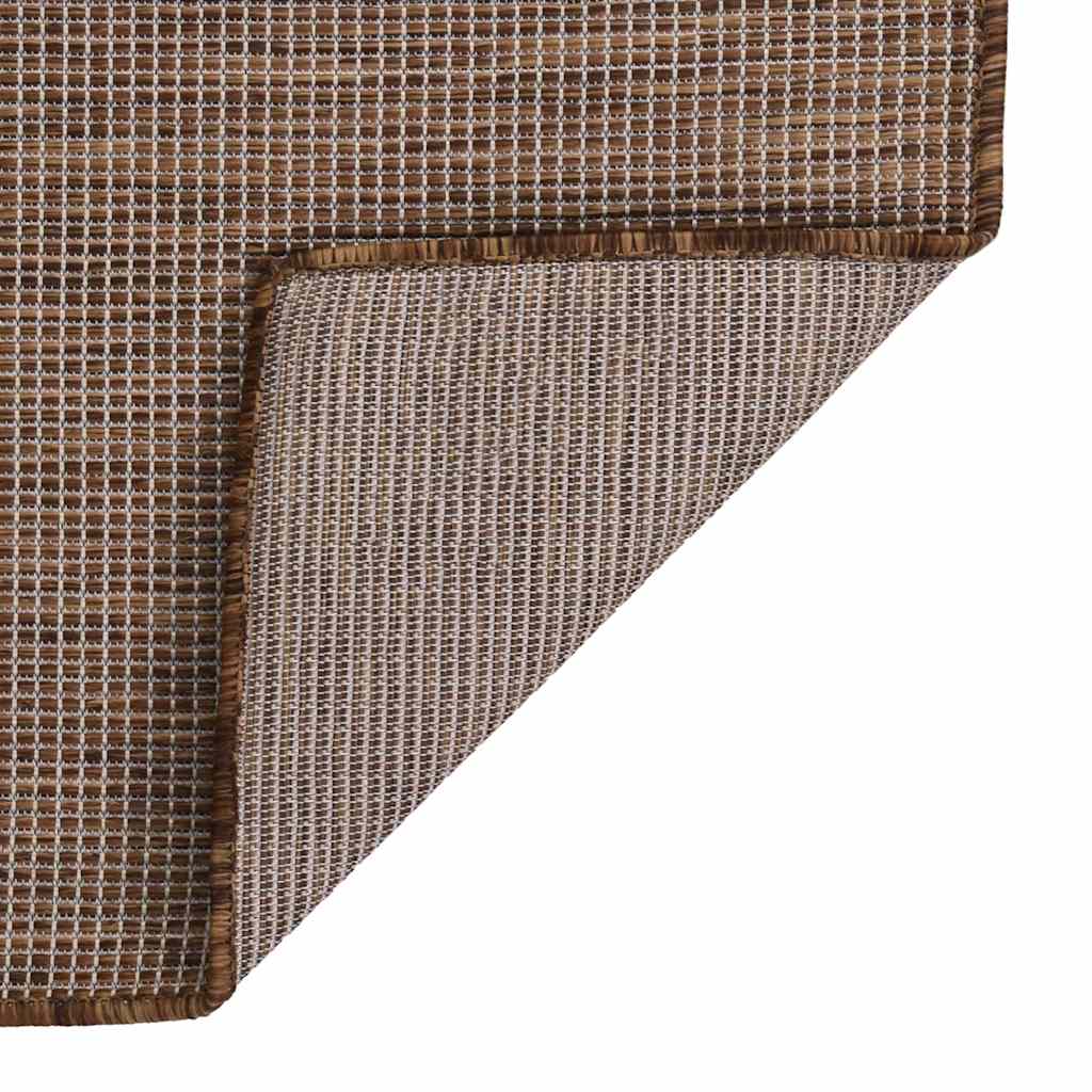 Tapete de tecido plano para exterior 80x150 cm castanho
