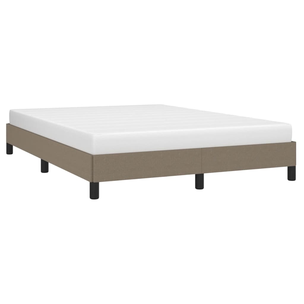 Cama sem colchão 140x200 cm tecido castanho-acinzentado