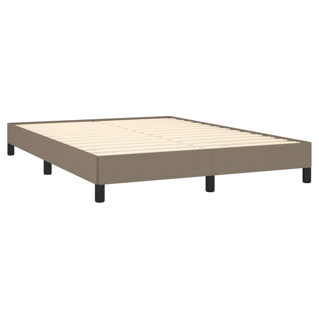 Cama sem colchão 140x200 cm tecido castanho-acinzentado