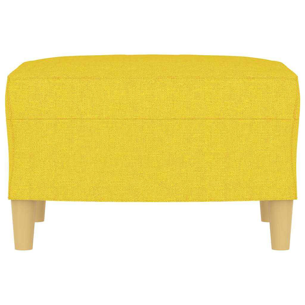 Apoio de pés 60x50x41 cm tecido amarelo-claro