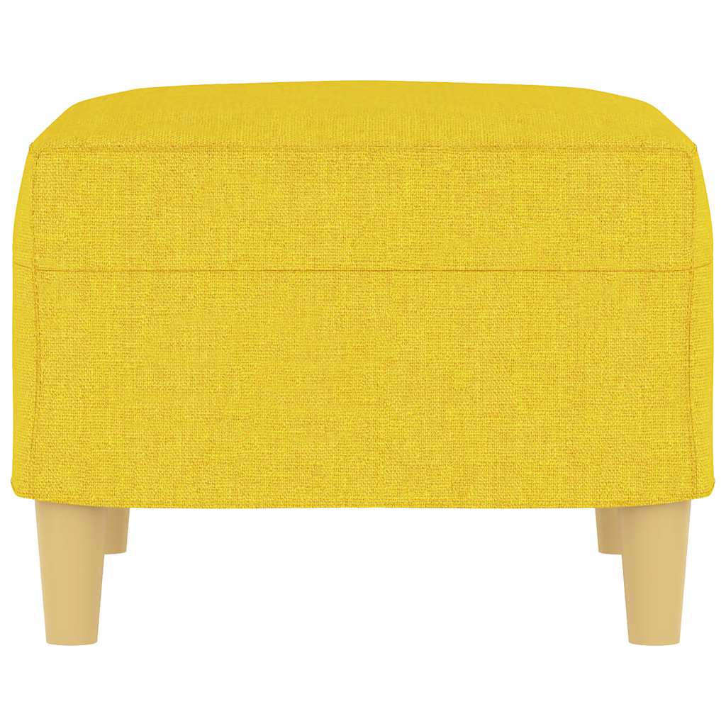 Apoio de pés 60x50x41 cm tecido amarelo-claro