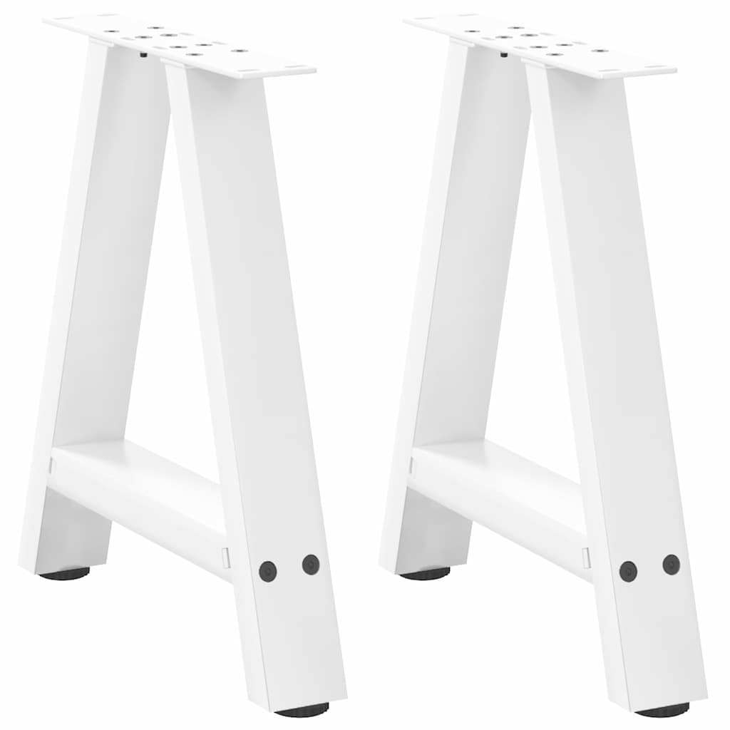 Pés para mesa de centro em formato a, 2 peças, branco, 50x (42-43) cm, aço