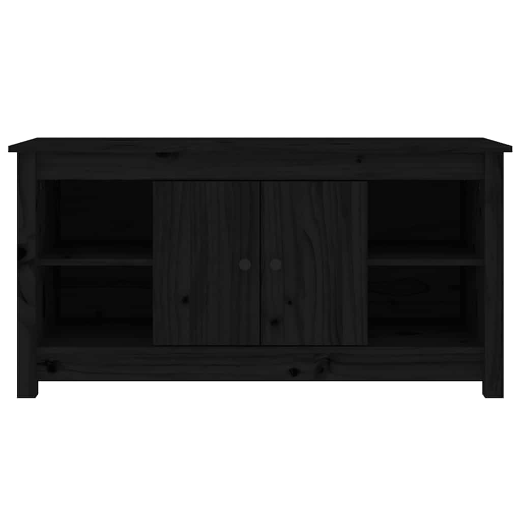 Móvel de TV 103x36,5x52 cm madeira de pinho maciça preto