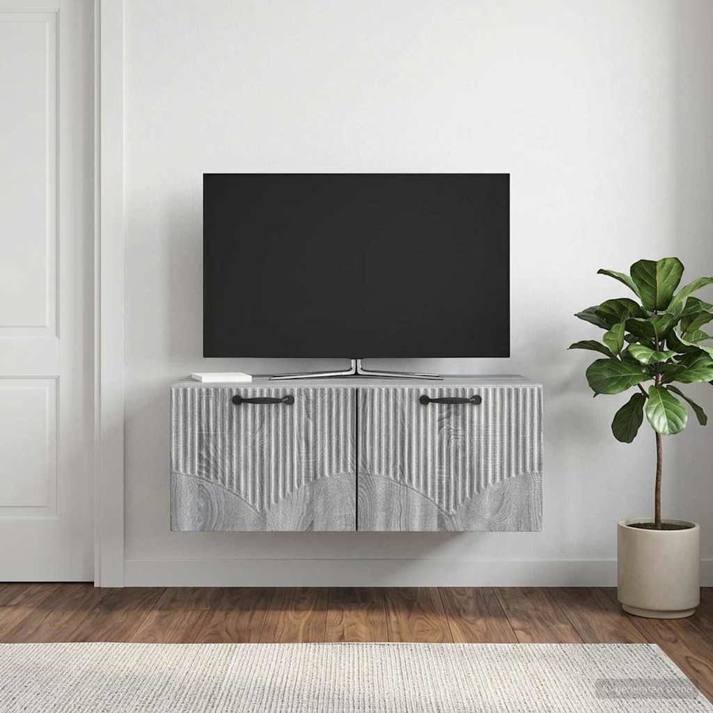 Gabinete de TV de parede sonoma cinzento 78,5 x 41 x 30 cm